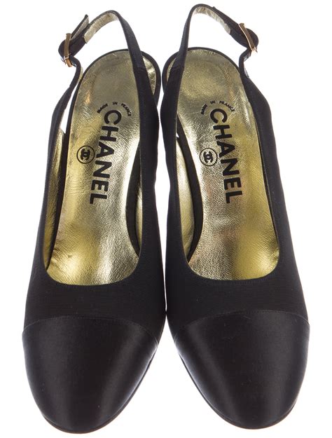 cap toe heels chanel|Chanel cap toe slingback pumps.